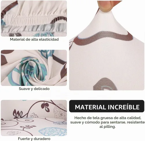 Vista 3 de SearchI Funda Elástica para Silla Club, Fundas Elásticas para Silla Barrel, Fundas Estampadas para Silla Tub, Funda de Elastano Suave para Sillón