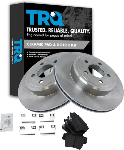 Vista 60 de TRQ Juego de pastillas de freno y rotor de cerámica trasera compatible con Honda Accord V6 1998-02 3.0L con frenos de disco traseros 02-06 Acura RSX