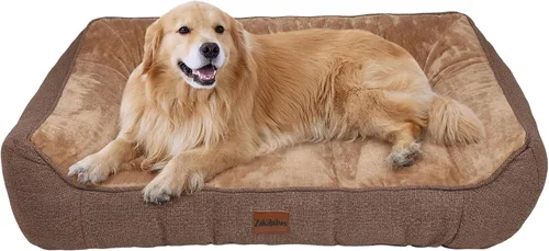 Vista 10 de [Usado] Cama Ortopédica para Perros para Perros Extra Grandes - Cama Sofá para Perros Impermeable de Espuma Viscoelástica con Lados, Camas para Gris