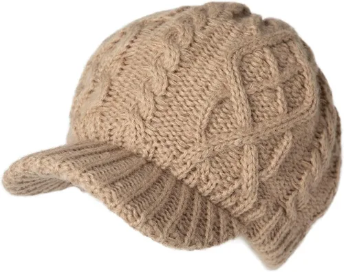 Vista 7 de Comhats - Gorro de 50/100 % lana, con visera, tejido, para el invierno y el clima frío