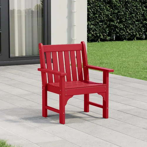 Vista 56 de WestinTrends Malibu Outdoor Patio HDPE Adirondack Silla de comedor para patio, color negro