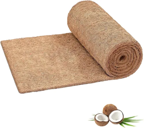 Vista 7 de Rollo de revestimiento de coco, 16 x 118 pulgadas, forro de coco natural para macetas, tapete de revestimiento de fibra de coco para cesta colgante