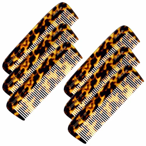 Vista 13 de Giorgio G29 - Peine de bolsillo de dientes finos Grahpite negro para hombres, peine alisador para el cuidado diario del cabello, bigote y barba