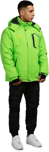 Vista 2 de CorBuyit Chaqueta de esquí con capucha para hombre, abrigo impermeable de nieve