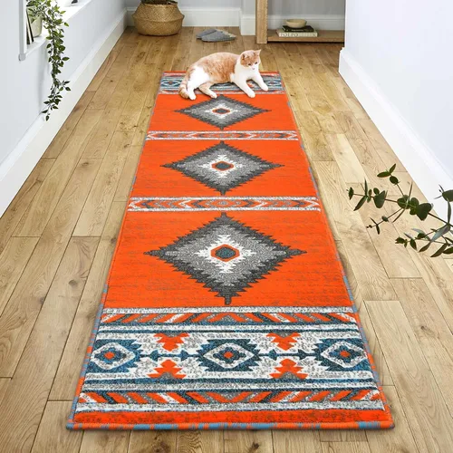 Vista 39 de YHSF South West - alfombra nativa americana del suroeste, fácil de limpiar, gruesa, suave y duradera, alfombra tribal inspirada en indios americanos