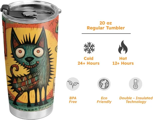 Vista 7 de Regalos de lobo de 20 onzas para los amantes del lobo, divertido amante del café, taza de vaso de lobo, taza de viaje aislada con tapa, termo