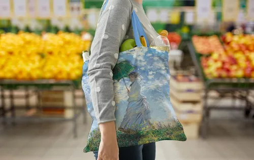 Vista 5 de RainCaper Bolsa de lona para mujer Cierre magnético y bolsillo interior abierto Sostiene laptops, revistas, lentes de sol, libros