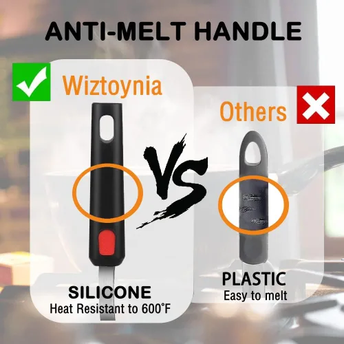 Vista 5 de Juego de 4 Espátulas Volteadoras de Silicona, Wiztoynia Espátulas de Cocina Resistentes al Calor 600°F para Utensilios de Cocina Antiadherentes
