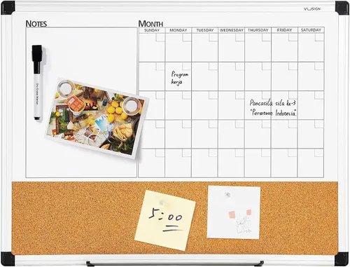 Vista 2 de VUSIGN - Pizarra blanca con calendario mensual y borrado en seco