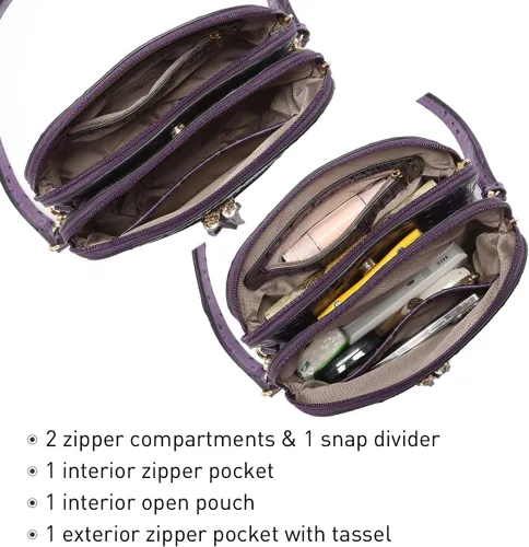 Vista 5 de Dasein - Bolso de hombro para mujer con cremallera y múltiples bolsillos