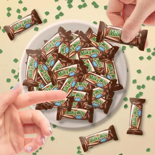 Vista 7 de Yummy Chew Milky Way Barras de caramelo de chocolate, barras de caramelo de la Vía Láctea de tamaño divertido, barras de chocolate a granel