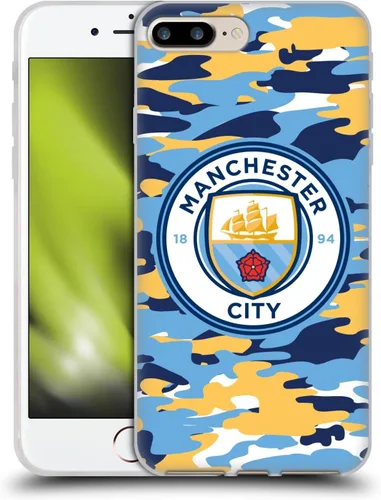 Vista 176 de Head Case Designs Funda de gel con licencia oficial del Manchester City Man City FC Blue Moon Badge Camou [protección de grado militar] compatible
