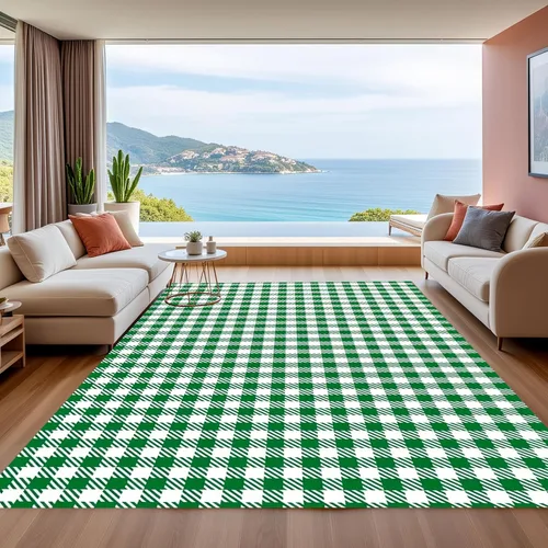 Vista 21 de Alfombra ondulada azul única con diseño de cuadros para sala de estar, extra grande, lavable a máquina, alfombra de pasillo de cocina, alfombra