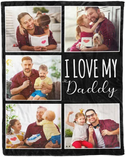 Vista 13 de D-Story Mantas para papá, manta de regalo personalizada de hija, manta para el Día del Padre, regalos para papá de parte de la hija, manta con fotos
