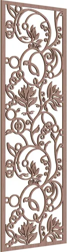 Vista 100 de Caspian Paneles de pared de madera con calado decorativo perforado, 9 3/8 pulgadas de ancho x 24 3/8 pulgadas de alto x 1/4 de alto, cereza