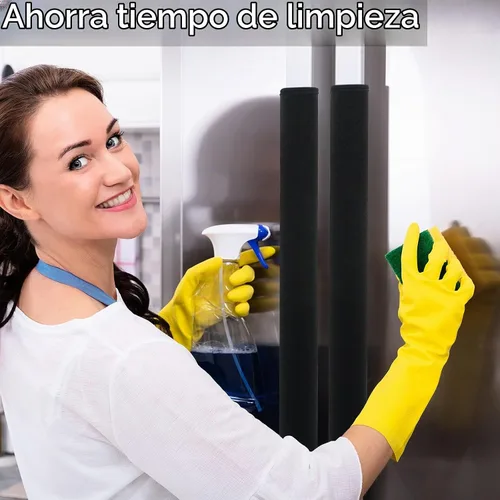 Vista 5 de 5 piezas de cubierta de manija de puerta de refrigerador, lavable para electrodomésticos de cocina, nevera, horno, microondas, lavavajillas Negro