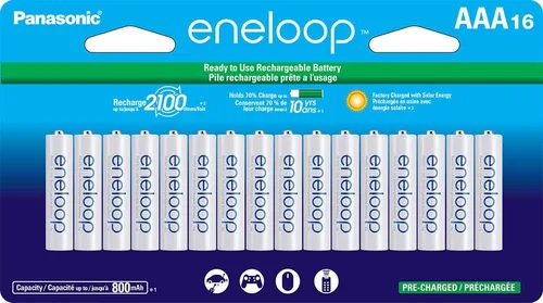 Vista 5 de Eneloop Panasonic K-KJ17MCC82A Cargador de 4 posiciones con 2 pilas AAA y 8 AA y 2 espaciadores C y 2 D y Panasonic BK-4MCCA16FA AAA 2100 Ciclo