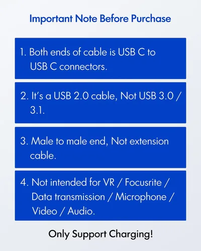 Vista 2 de Baiwwa Cable USB C a USB C de 20 pies, cable USB tipo C a C súper largo
