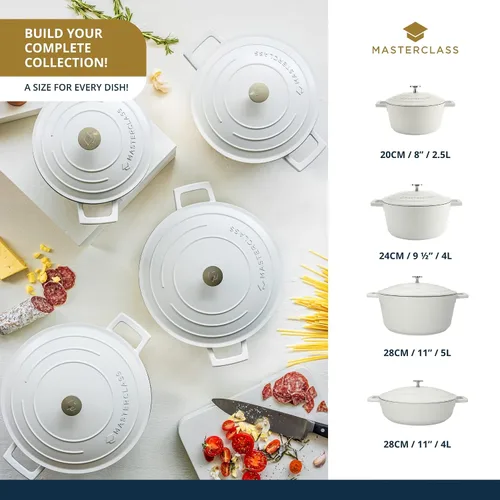 Vista 8 de MasterClass - Cazuela de aluminio fundido para crema, 11.0 in, 5 litros, caja de regalo