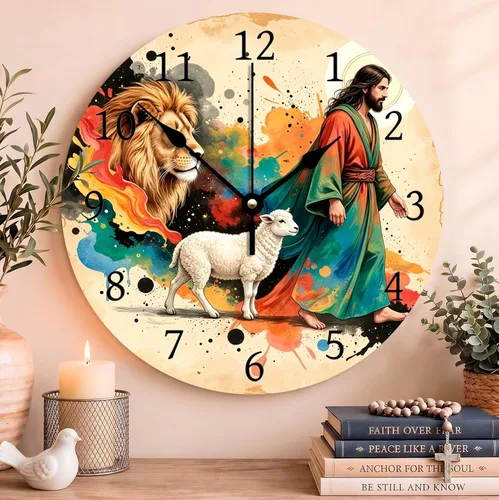 Vista 62 de Reloj con versículo bíblico con citas de Jesús, relojes de 0929Regalos Cristianos (2)