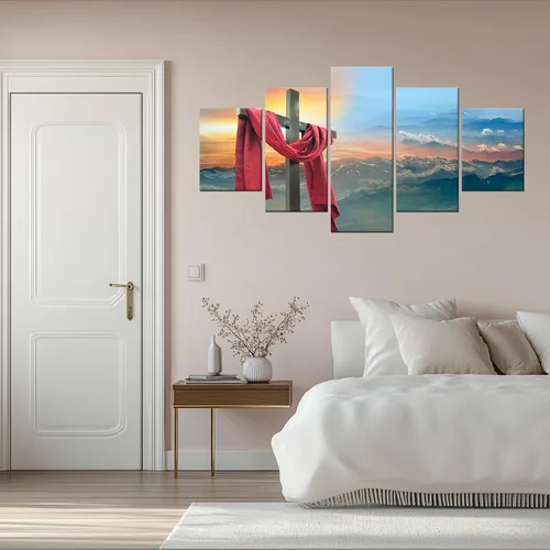Vista 45 de Arte de Pared Cristiano Símbolo Religioso Cuadro Enmarcado Pintura de Cruz de Cristo Cruces Decoración de Pared Impresión en Lienzo de Cruz Póster