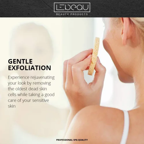 Vista 4 de LeBeau Esponjas faciales comprimidas, esponjas faciales para limpieza, esponja facial de celulosa 100% natural, esponja facial profesional