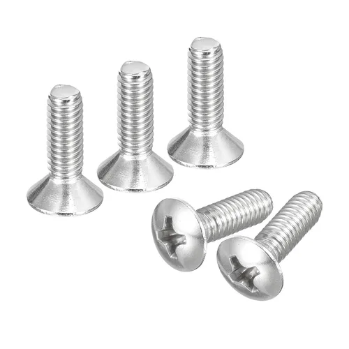 Vista 9 de uxcell Tornillos de máquina Phillips de cabeza ovalada M4x8mm, 50pcs 304 tornillos de cabeza avellanada ligeramente levantados de acero inoxidable