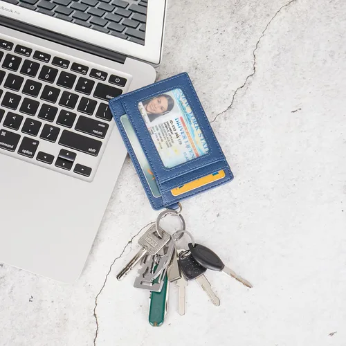 Vista 3 de Pequeñas carteras delgadas con bloqueo RFID para tarjetas de crédito, para hombres y mujeres