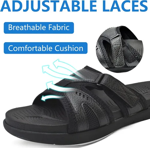 Vista 3 de COFACE Sandalias de recuperación deportiva para hombre, fascitis plantar, suaves, ligeras, ortopédicas
