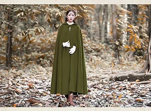 Vista 2 de Baoqiya Capa de mezcla de lana con capucha para mujer poncho cálido de otoño e invierno