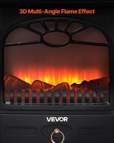 Vista 4 de VEVOR - Chimeneas independientes de 22.8 pulgadas, calefactor eléctrico portátil de chimenea de 1500 W y 5120 BTU, con protección contra