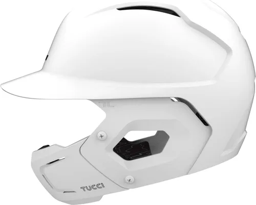 Vista 3 de TUCCI Potenza - Casco de bateo con solapa de mandíbula, S/M, blanco mate, bateador diestro
