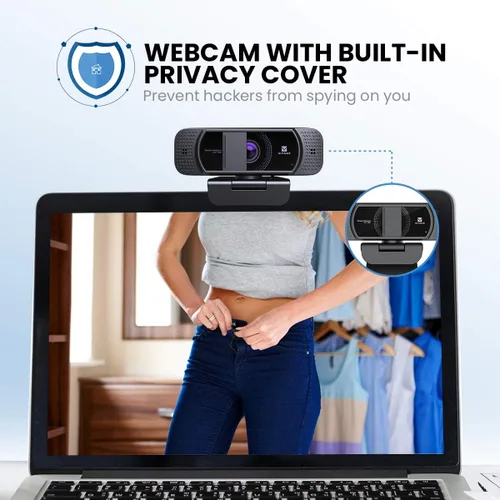 Vista 2 de Cámara web con micrófono 1080P HD Cámara web, 672 USB de escritorio Web Cam Facecam Cámara de video para streaming de juegos, conferencias, Mac