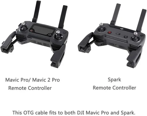 Vista 2 de AxPower OTG Micro USB a iPhone iOS Cable conector de 1 pie para DJI Spark Mavic Mini Mavic Pro Mavic 2 Pro Zoom Air Reverse Data Cable para iPhone 7