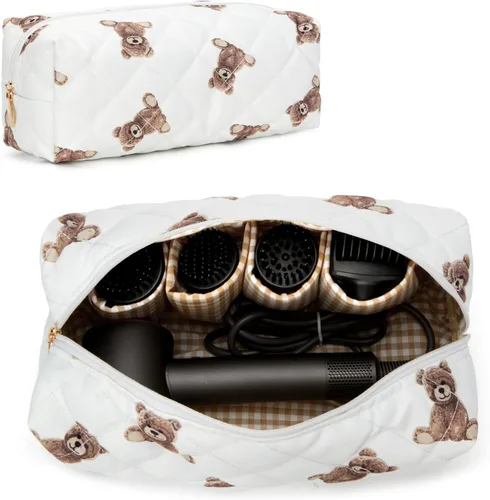 Vista 7 de HiTotes Bolsa de viaje para herramientas para el cabello, compatible con Dyson Airwrap, bonita funda de viaje floral para Shark Flexstyle Forro a