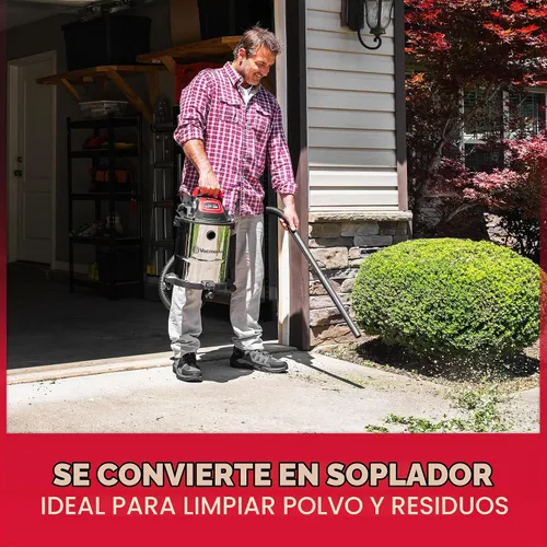 Vista 6 de Vacmaster DVOM204S 1101 4-Gal 20V Inalámbrico Acero Inoxidable Aspiradora Seca Roja