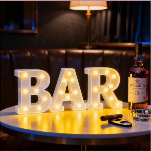 Vista 7 de Letrero de barra de neón, luces de marquesina iluminadas colgables, USB / pilas LED para pub, bar casero, cafeterías y tiendas de té, campamento