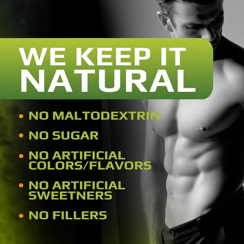Vista 5 de MFL Muscle Creatina 3 formas de creatina micronizada 0.35 onzas 0 azúcar endulzado con stevia totalmente natural 60 porciones