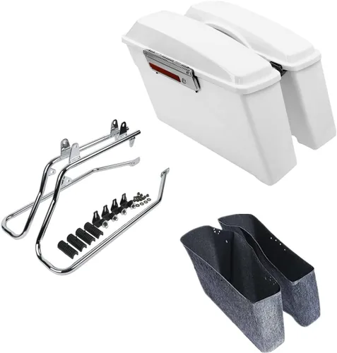 Vista 55 de Kit de soporte de conversión para alforjas extendidas de 4" TCMT, compatible con Harley Heritage Softail Fatboy FLSTF Breakout 1984-2017, negro
