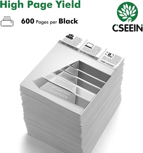 Vista 3 de Cartuchos de tinta de impresora remanufacturados para HP Ink 65 XL, cartucho de inyección de tinta negro para HP Envy 5052 5055 5010 5012 5020 5030