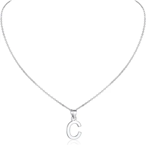 Vista 3 de SILVERCUTE Initial NecklaceEarrings for Women Girls, Hypoallergneic 925 Sterling Silver Fine Jewelry, Cute Dainty Name Chain Choker, Letter Pendant