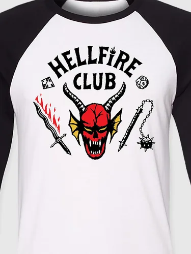 Vista 2 de Stranger Things Camiseta raglán The Hellfire Club