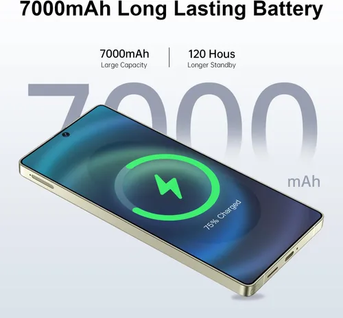 Vista 4 de I25 Ultra 5G - Teléfono inteligente desbloqueado, 16 GB+512 GB 7000 mAh, teléfono celular completamente para Android 14, pantalla HD de 6.99 Rosa