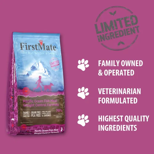 Vista 6 de FirstMate Pet Foods Alimento seco para perros – Ingrediente limitado Fórmula de control de peso de comida de pescado del océano Pacífico – Receta