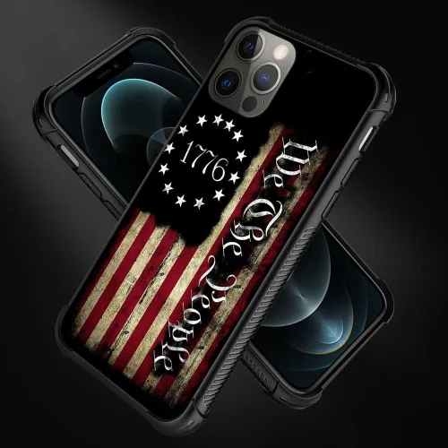 Vista 4 de Compatible con iPhone 11 Pro Max, H 1776 We The People - Funda protectora de poliuretano termoplástico resistente a los arañazos y golpes