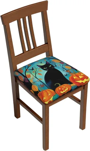 Vista 11 de Juego de 6 fundas de asiento extraíbles para sillas de comedor, de madera americana, elásticas, para bodas, fiestas, fundas de cojín, protector