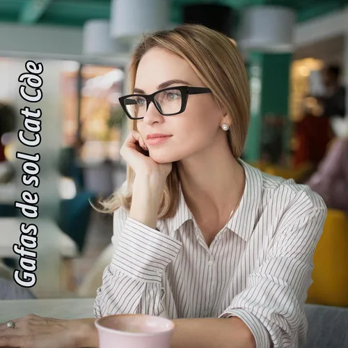 Vista 2 de WOWSUN Narrow Small Vintage Cat Eye Frames Eyeglasses for Women Retro Blue Light Blocking Computer Glasses