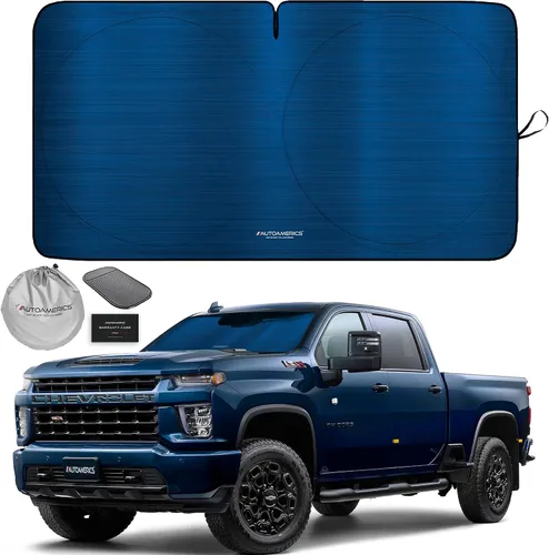 Vista 62 de Parasol de Parabrisas de Una Pieza - Parasol Cromado Líquido Plegable para Ventana Delantera de Auto para Carros SUV Camión - Protector Visor