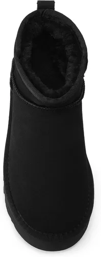 Vista 3 de DREAM PAIRS Botas de nieve para mujer, botas de invierno con plataforma y forro de piel sintética
