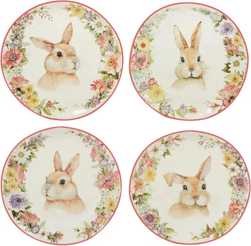 Vista 3 de Certified International Easter Garden - Juego de vajilla de 16 piezas, servicio para 4, multicolor